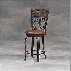 Salina 24” Carved Crown Swivel Counter Stool