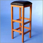 36" Oak Square Vinyl Cushion Barstool