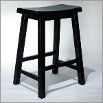 Antique Wooden Black Counter Height Stool